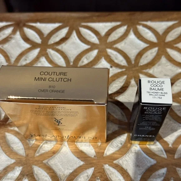Luxury Bundle YSL Couture Mini Clutch and Chanel Rouge Lipstick in Honey Bliss